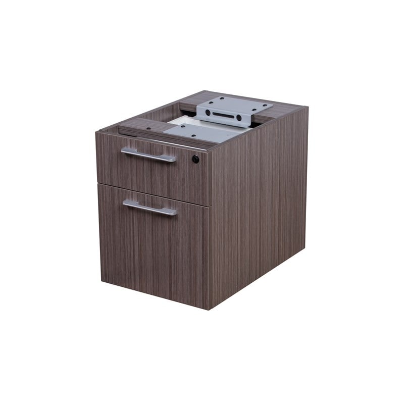 Boss Office Simple System Desk with 2 Pedestals in Driftwood