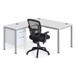 Boss Office Simple System L-Workstation in White