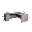 Boss Office L-Shape Desk with Pedestal in Driftwood