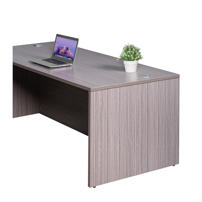 Boss Office L-Shape Desk with Pedestal in Driftwood