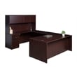 Boss Office U-Shape Desk Credenza with Pedestal and Hutch in Mahogany