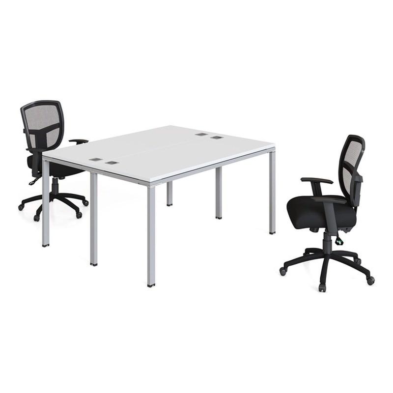 Boss Office Simple System Face to Face Double Desks in White