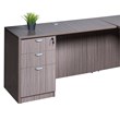 Boss Office L-Shape Desk with Pedestal in Driftwood