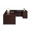Boss Office L-Shape Desk with Pedestal in Mahogany
