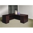 Boss Office L-Shape Desk with Pedestal in Mahogany