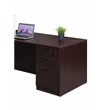 Boss Office L-Shape Desk with Pedestal in Mahogany