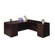 Boss Office L-Shape Desk with Pedestal in Mahogany