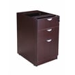 Boss Office L-Shape Desk with Pedestal in Mocha