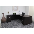 Boss Office L-Shape Desk with Pedestal in Mocha