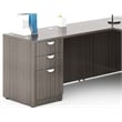 Boss Office L-Shape Desk with 2 Pedestals in Driftwood