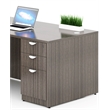 Boss Office L-Shape Desk with 2 Pedestals in Driftwood