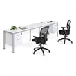 Boss Office Simple System Side by Side Double Desks with 2 Pedestals in White