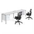 Boss Office Simple System Side by Side Double Desks with 2 Pedestals in White