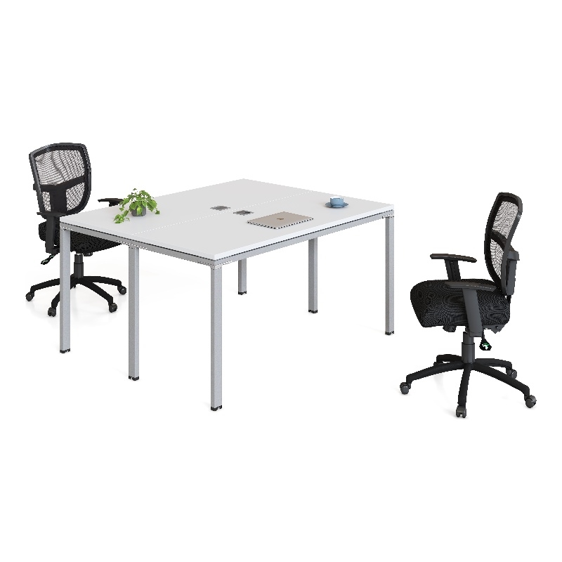 Boss Office Simple System Face to Face Double Desks in White