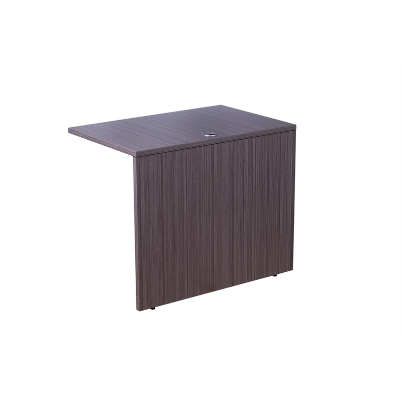 Boss Office U-Shape Desk Credenza with Pedestal and Hutch in Driftwood