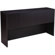 Boss Office U-Shape Desk Credenza with Pedestal and Hutch in Mocha