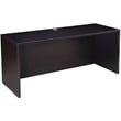 Boss Office U-Shape Desk Credenza with Pedestal and Hutch in Mocha
