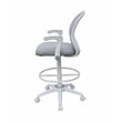 Boss Office Mesh Stool with Flip Arms in Gray and White