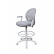 Boss Office Mesh Stool with Flip Arms in Gray and White