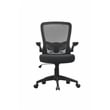 Boss Office Products Flip Arm Mesh Task Chair in Black with Black Frame