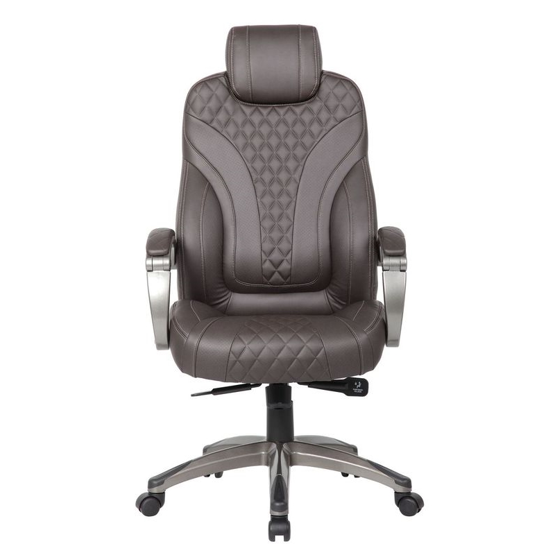 Boss Office Products Executive Hinged Arm Chair in Brown