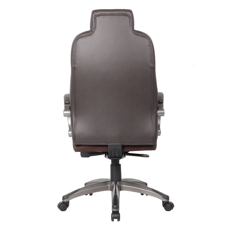Boss Office Products Executive Hinged Arm Chair in Brown