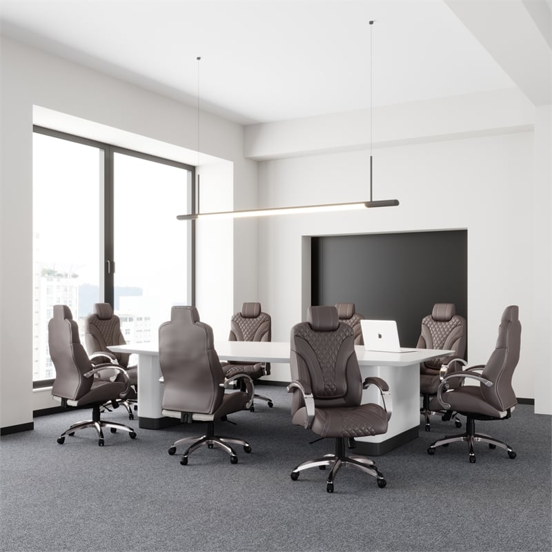 Boss Office Products Executive Hinged Arm Chair in Brown