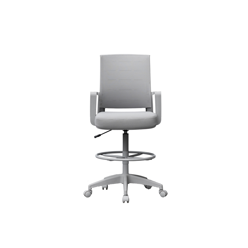 Boss Office Products Mesh Adjustable Stool with Casters in Gray