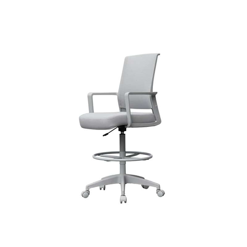 Boss Office Products Mesh Adjustable Stool with Casters in Gray