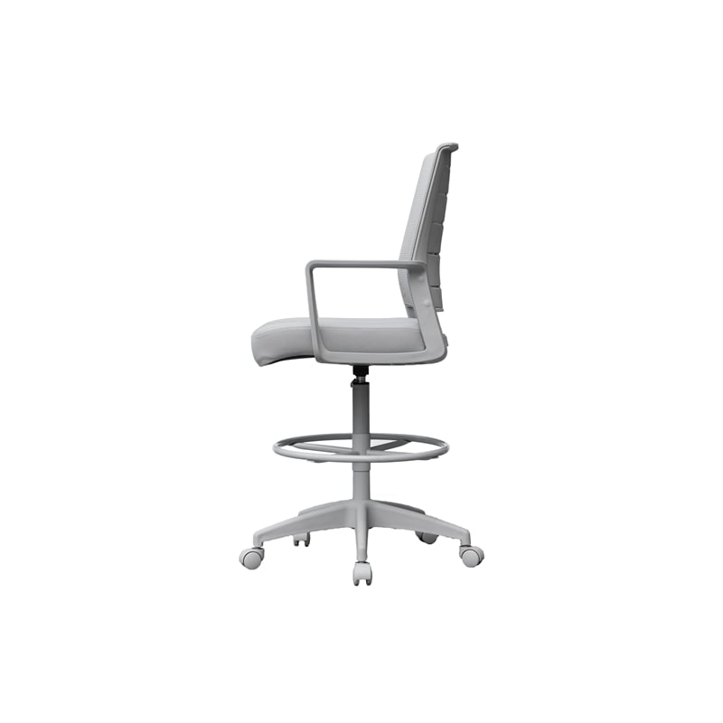 Boss Office Products Mesh Adjustable Stool with Casters in Gray