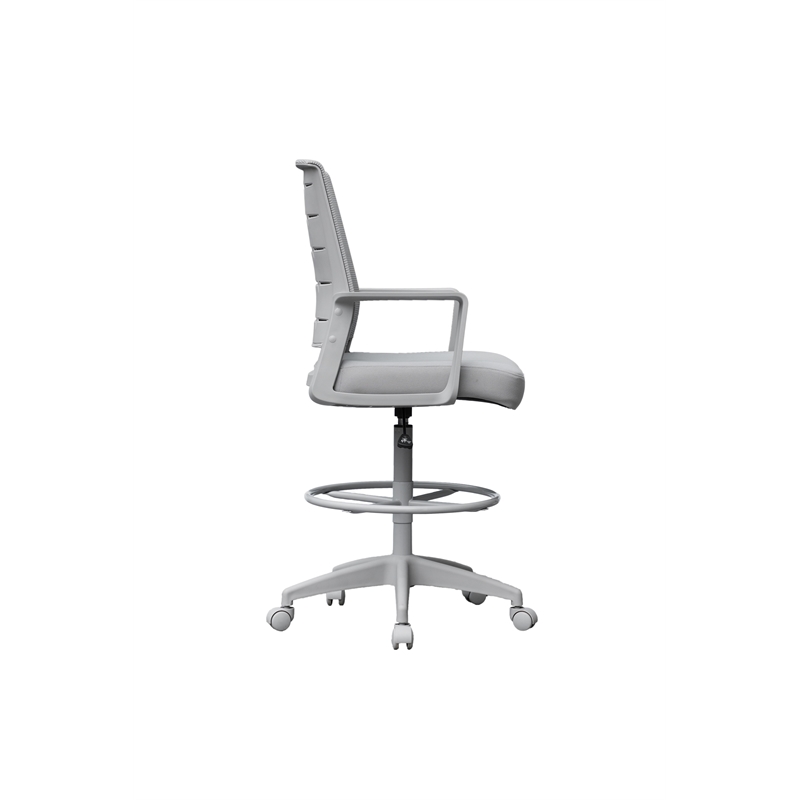 Boss Office Products Mesh Adjustable Stool with Casters in Gray
