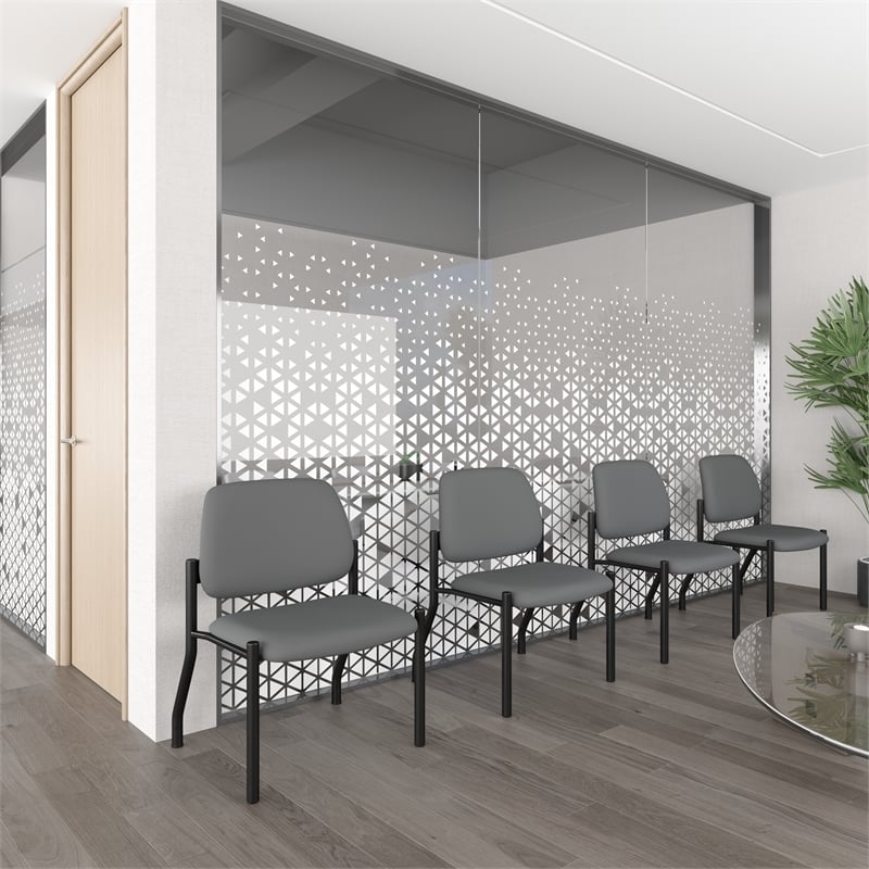 Boss Office Products Steel Guest Chair with 400 lb. Weight Capacity in Gray