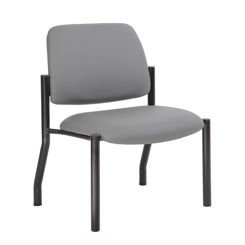 Boss Office Products Steel Guest Chair with 400 lb. Weight Capacity in Gray