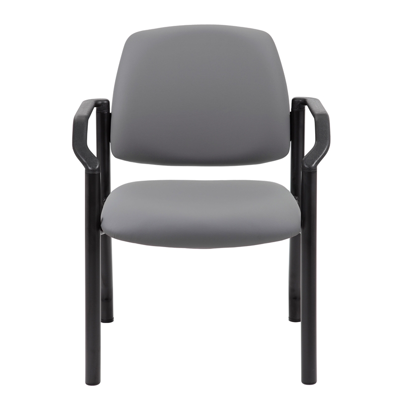Boss Office Products Steel Guest Chair with 300 lb. Weight Capacity in Gray