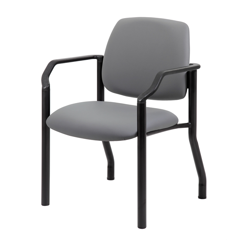 Boss Office Products Steel Guest Chair with 300 lb. Weight Capacity in Gray