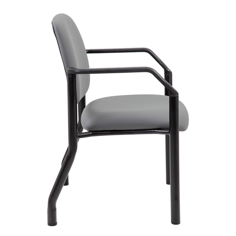 Boss Office Products Steel Guest Chair with 300 lb. Weight Capacity in Gray