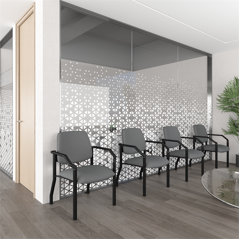 Boss Office Products Steel Guest Chair with 300 lb. Weight Capacity in Gray