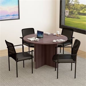 Boss Office Products 47&quotW Conference Table with 4 Chairs in Driftwood
