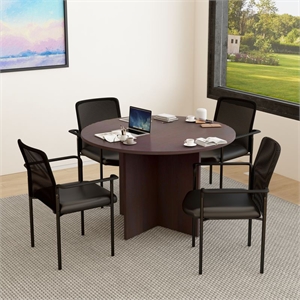 Boss Office Products 47&quotW Conference Table with 4 Chairs in Mocha