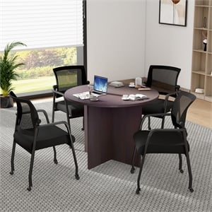 Boss Office Products 42&quotW Conference Table with 4 Mesh Chairs in Mocha