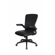 Boss Office Products Mesh Back Flip Arm Task Vinyl Chair with Casters in Black