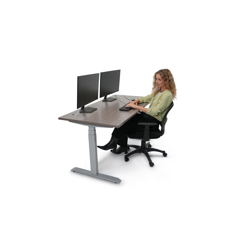 Boss Office Products Motorized Standing Metal Desk Base in Silver