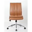 Boss Office Products Charlotte Pillow Top Armless Vinyl Task Chair in Caramel