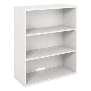 Boss Office Products 3 Shelf Open Engineered Wood Hutch/Bookcase in White