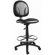 Boss Office Products Vinyl Stand Up Drafting Stool with Foot Rest in Black