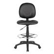 Boss Office Products Vinyl Stand Up Drafting Stool with Foot Rest in Black