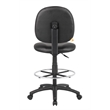 Boss Office Products Vinyl Stand Up Drafting Stool with Foot Rest in Black