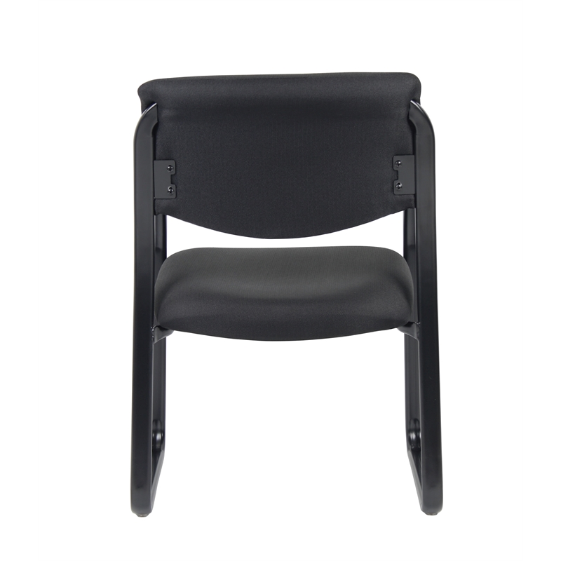 Boss Office Products Fabric Sled Base Guest Chair with Arms in Black