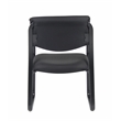 Boss Office Products Fabric Sled Base Guest Chair with Arms in Black