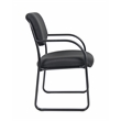 Boss Office Products Fabric Sled Base Guest Chair with Arms in Black
